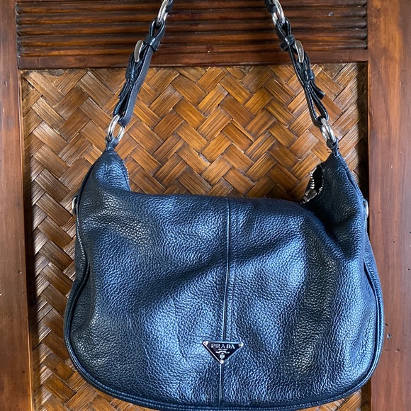 PRADA - Pebble Leather Hobo - Picture 2 of 11